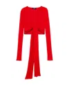 Blumarine Cropped Long-sleeve Top In Red