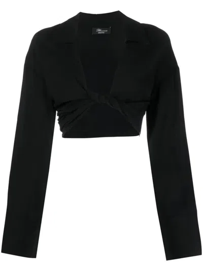 BLUMARINE CROPPED TWISTED FRONT SHIRT