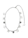 Blumarine Butterfly Initial Rose Charm Chain Belts In Metallic