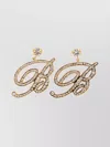 Blumarine Crystal Embellished Dangle Earrings In Gold