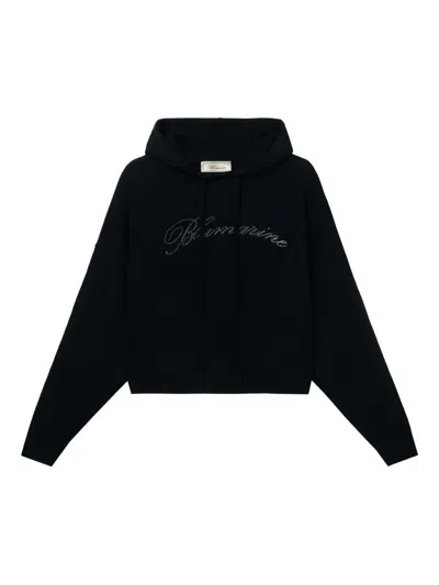 Blumarine Crystal-embellished Hoodie In Black