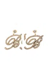 Blumarine Crystal Embellished Dangle Earrings In Gold