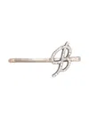 Blumarine Crystal B Logo Hair Clip In Silver