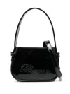 Blumarine Crystal-embellished Logo Mini Bag In Black