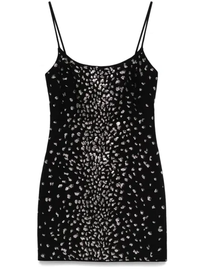 Blumarine Crystal-embellished Mini Dress In Black