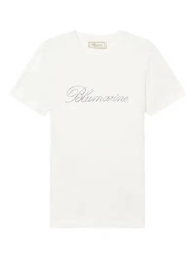 Blumarine Crystal-embellished T-shirt In White