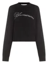 Blumarine Crystal-embellished Wool Sweater In Black