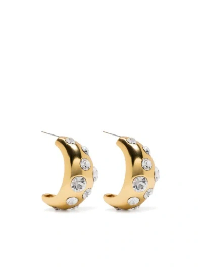 Blumarine Crystal Embellishment Earrings In Gold