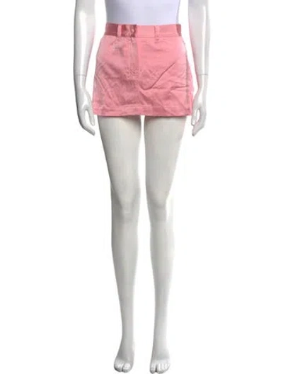 Pre-owned Blumarine Crystal Embellishments Mini Skirt W/ Tags In Pink