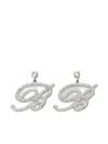 Blumarine Crystal-logo Earrings In Metallic