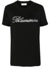 Blumarine Jersey T-shirt With Dripping-effect Logo In Black