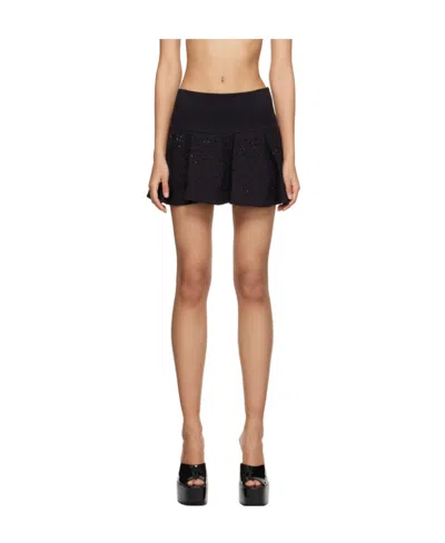 Blumarine Crystal Skirt In Black