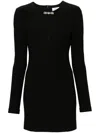 Blumarine Jersey Dress With Bijou Pin Detail In Black