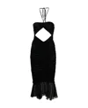 Blumarine Cut-out Pleated Midi Dress In Black