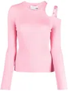 Blumarine Cut-out Ribbed Jumper In Pink