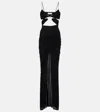 Blumarine Cutout Jersey Maxi Dress In Black