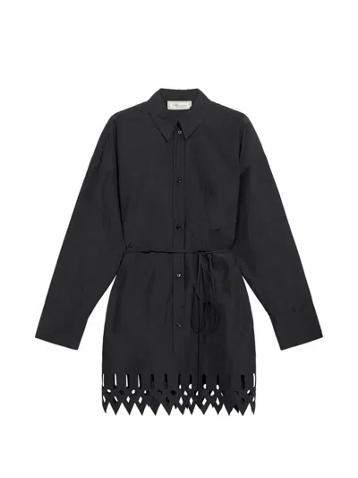 Blumarine Cutout Shirt Dress In Black
