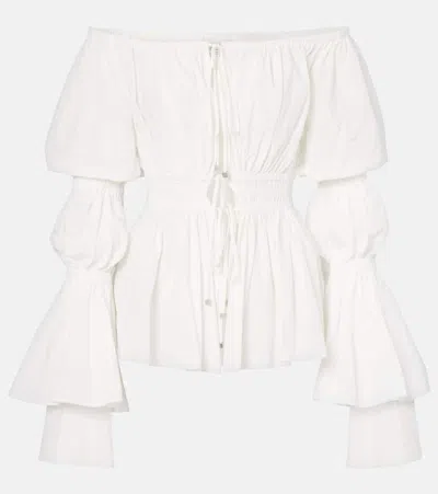 Blumarine Cutout Off-shoulder Top In White