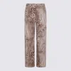 Blumarine Animal Print Elastic Waistband Wide Leg Trousers In Neutral