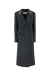 Blumarine Bead-embellished Coat In Darkshadowgrey