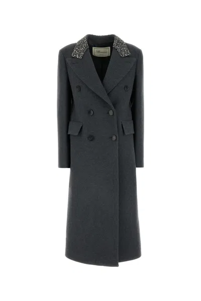 BLUMARINE DARK GREY WOOL COAT