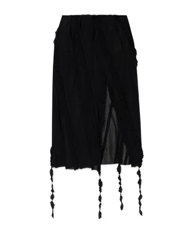 BLUMARINE BLUMARINE DECORATIVE TRIM FRONT SLIT MIDI SKIRT