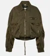 Blumarine Khaki Padded Bomber Jacket In Green