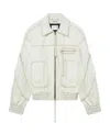 Blumarine Denim Bomber Jacket In White