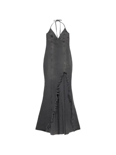 Blumarine Denim Dress In Gray