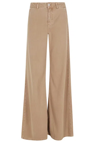 Blumarine Button Wide-leg Jeans In Brown