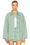 Blumarine Denim Jacket In Sage Green
