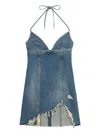 Blumarine Denim Mini Dress In Blue