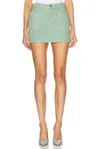 Blumarine Green Five-pocket Miniskirt In Sage Green