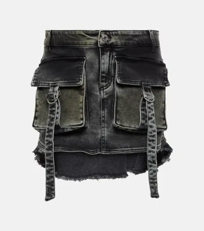 Blumarine Denim Miniskirt In Black