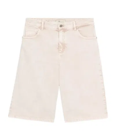 Blumarine Denim Shorts With Belt Loops In White