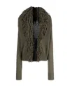 Blumarine Fringed Wool Cardigan In Black