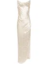 Blumarine Devoré-effect Dress In Nude