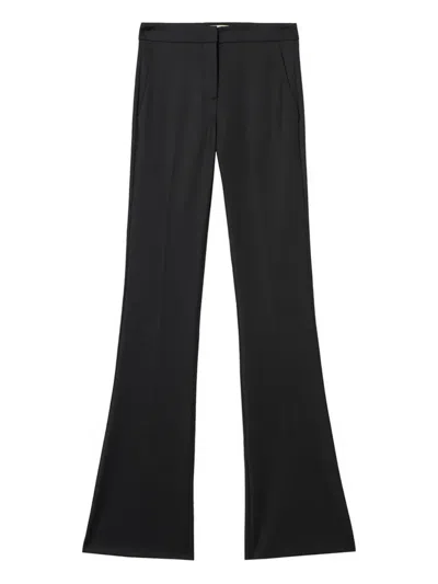 Blumarine Diagonal-weave Trousers In Black