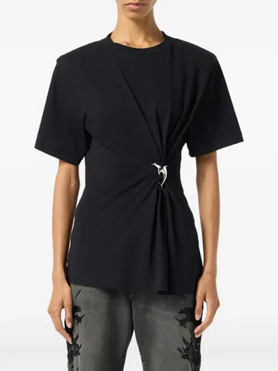Blumarine Dolphin-detail T-shirt In Black