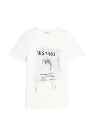 Blumarine Dolphin-print Jersey T-shirt In White