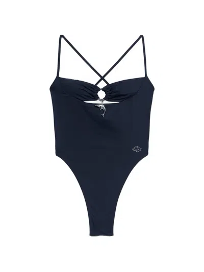 Blumarine Dolphin Swimsuit In Blue