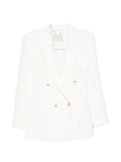 Blumarine Double-breasted Blazer In Neutral