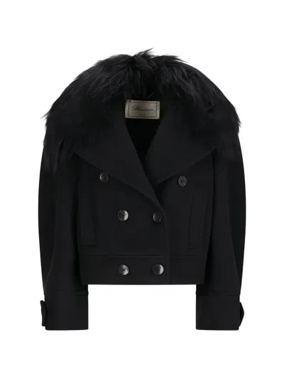 Blumarine Double-breasted Fastening Jacket In Black