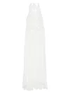 Blumarine Drape-detailing Georgette Maxi Dress In White