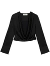 Blumarine Draped Blouse In Black