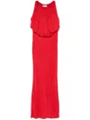 Blumarine Draped-detail Maxi Dress In Red
