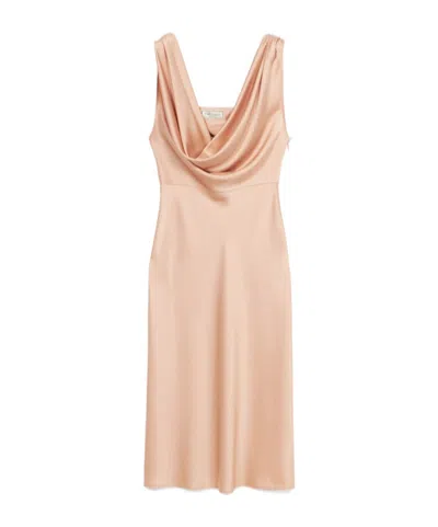 Blumarine Draped Dress In Nude