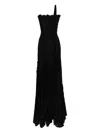 Blumarine Draped Evening Gown In Black