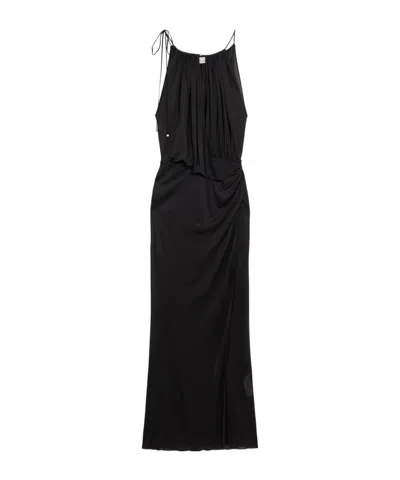 Blumarine Draped Knitted Dress In Black