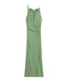 Blumarine Draped Knitted Dress In Green